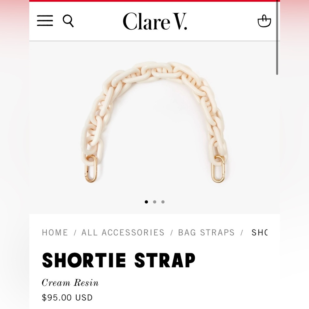 Clare V Cream Resin Shortie Strap